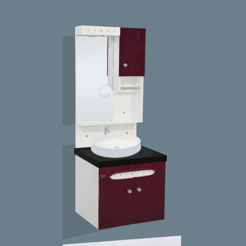 Qone KT1745W Vanity Cabinet without Basin, LED Lighting, and Zoom Mirror (60 x 48 x 50 cm) KT1745W