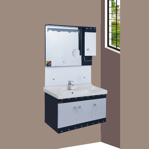 Qone KT2002N Vanity Cabinet with Basin, LED Lighting, and Zoom Mirror (80 x 48 x 50 cm) KT2002N