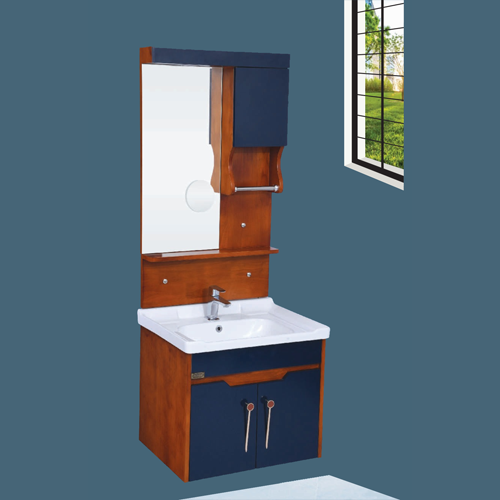 Qone KTX 5555N Vanity Cabinet with Basin, LED Lighting, and Zoom Mirror (60 x 48 x 50 cm) KTX 5555N