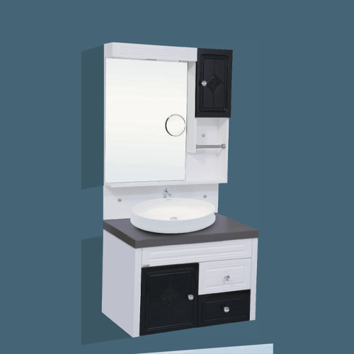 Qone KT7445W Vanity Cabinet without Basin, Zoom Mirror, LED Lighting, and Door LED (80 x 48 x 50 cm) KT7445W