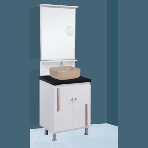 Qone FM3030W Vanity Cabinet without Basin, LED Lighting, and Zoom Mirror (60 x 48 x 80 cm) FM3030W