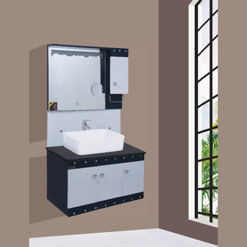 Qone KT2002W Vanity Cabinet without Basin, LED Lighting, and Zoom Mirror (80 x 48 x 50 cm) KT2002W