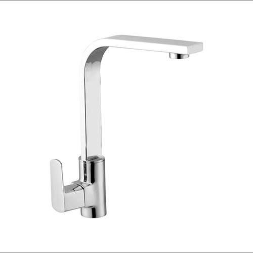 IRWA CUBA Swan Neck Faucet – 14-Inch Brass Body with Silver Chrome Finish IRWA CUBA