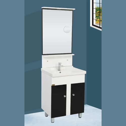 Qone FM3080N Vanity Cabinet with Basin, LED Lighting, and Zoom Mirror (60 x 48 x 80 cm) FM3080N