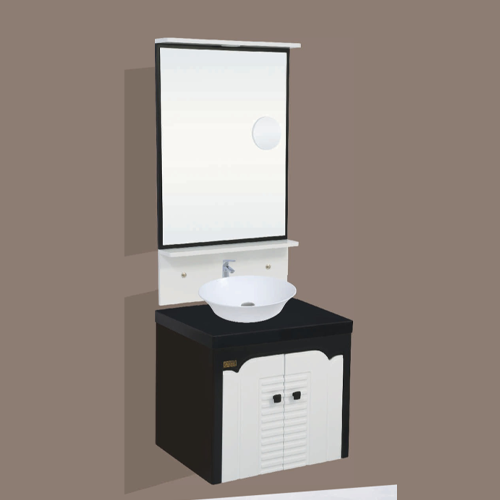 Qone KT9119W Vanity Cabinet without Basin, LED Lighting, Door LED, and Soft Close Hinges (60 x 48 x 50 cm) KT9119W