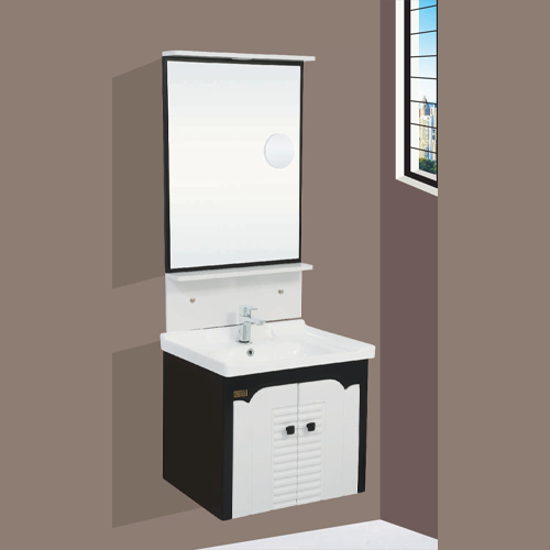 Qone KT9119N Vanity Cabinet with Basin, LED Lighting, Zoom Mirror, and Soft Close Hinges (60 x 48 x 50 cm) KT9119N