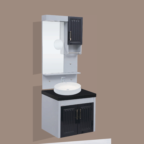 Qone KT6660W Vanity Cabinet without Basin, Zoom Mirror, LED Lighting, and Door LED (60 x 48 x 50 cm) KT6660W