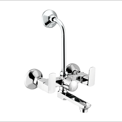 IRWA CUBA Wall Mixer Telephonic – Three Handle Brass Body with L-Bend in Stainless Steel IRWA CUBA