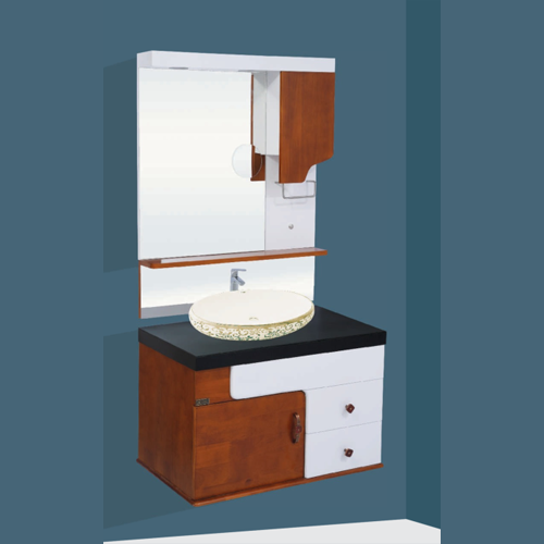Qone KTX340W Vanity Cabinet without Basin, LED Lighting, and Zoom Mirror (80 x 48 x 50 cm) KTX340W