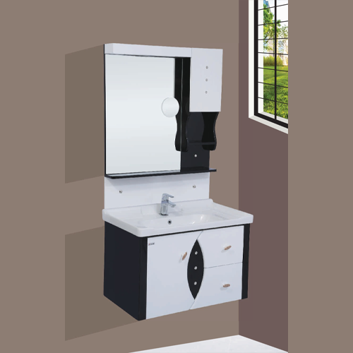 Qone KT6002N Vanity Cabinet with Basin, LED Lighting, and Zoom Mirror (80 x 48 x 50 cm) KT6002N