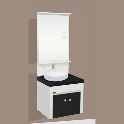 Qone KT6810W Vanity Cabinet without Basin, Zoom Mirror, LED Lighting, and Door LED (60 x 48 x 50 cm) KT6810W
