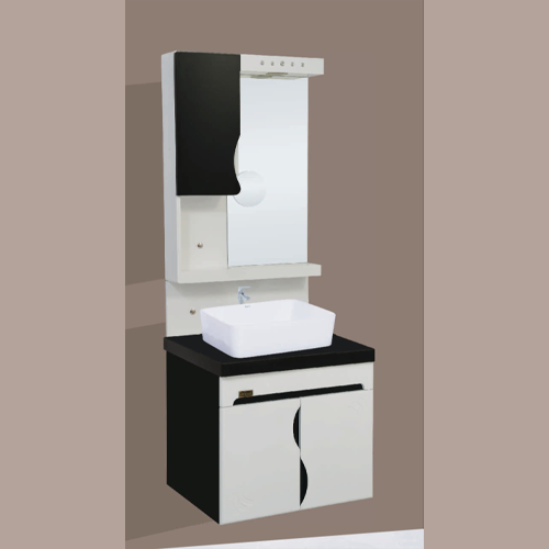 Qone KT3027W Vanity Cabinet without Basin, LED Lighting, and Zoom Mirror (60 x 48 x 50 cm) KT3027W