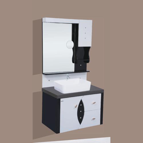 Qone KT6002W Vanity Cabinet without Basin, LED Lighting, and Zoom Mirror (80 x 48 x 50 cm) KT6002W