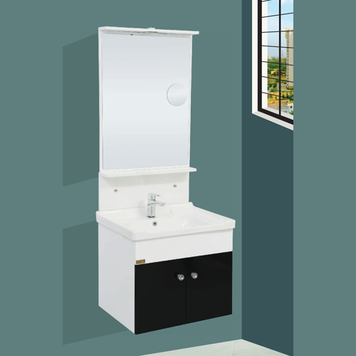 Qone KT 1222N Counter Top Cabinet and Basin - 60 x 48 x 50 cm | LED Lights, Zoom Mirror & 10-Year Warranty KT 1222N