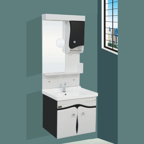 Qone KT3545N Vanity Cabinet with Basin, LED Lighting, and Zoom Mirror (60 x 48 x 50 cm) KT3545N