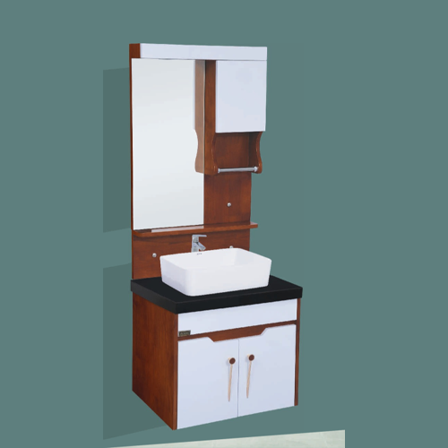Qone KTX 4440W Vanity Cabinet without Basin, LED Lighting, and Zoom Mirror (60 x 48 x 50 cm) KTX 4440W