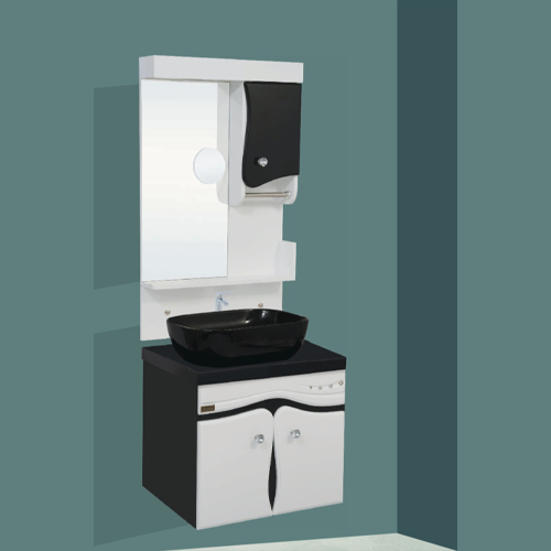 Qone KT3545W Vanity Cabinet without Basin, LED Lighting, and Zoom Mirror (60 x 48 x 50 cm) KT3545W