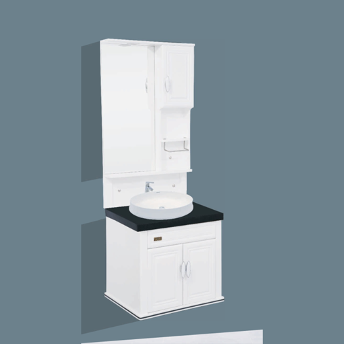 Qone KT3330W Vanity Cabinet without Basin, LED Lighting, and Zoom Mirror (60 x 48 x 50 cm) KT3330W