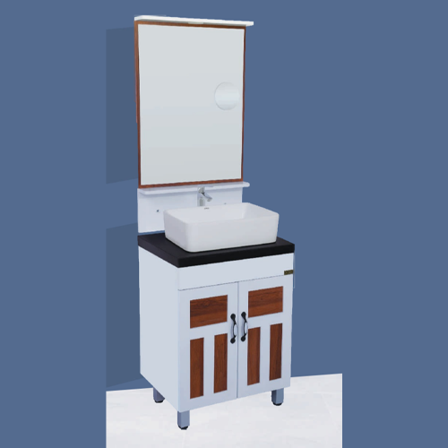Qone FM7341W Vanity Cabinet without Basin, LED Lighting, and Zoom Mirror (60 x 48 x 80 cm) FM7341W